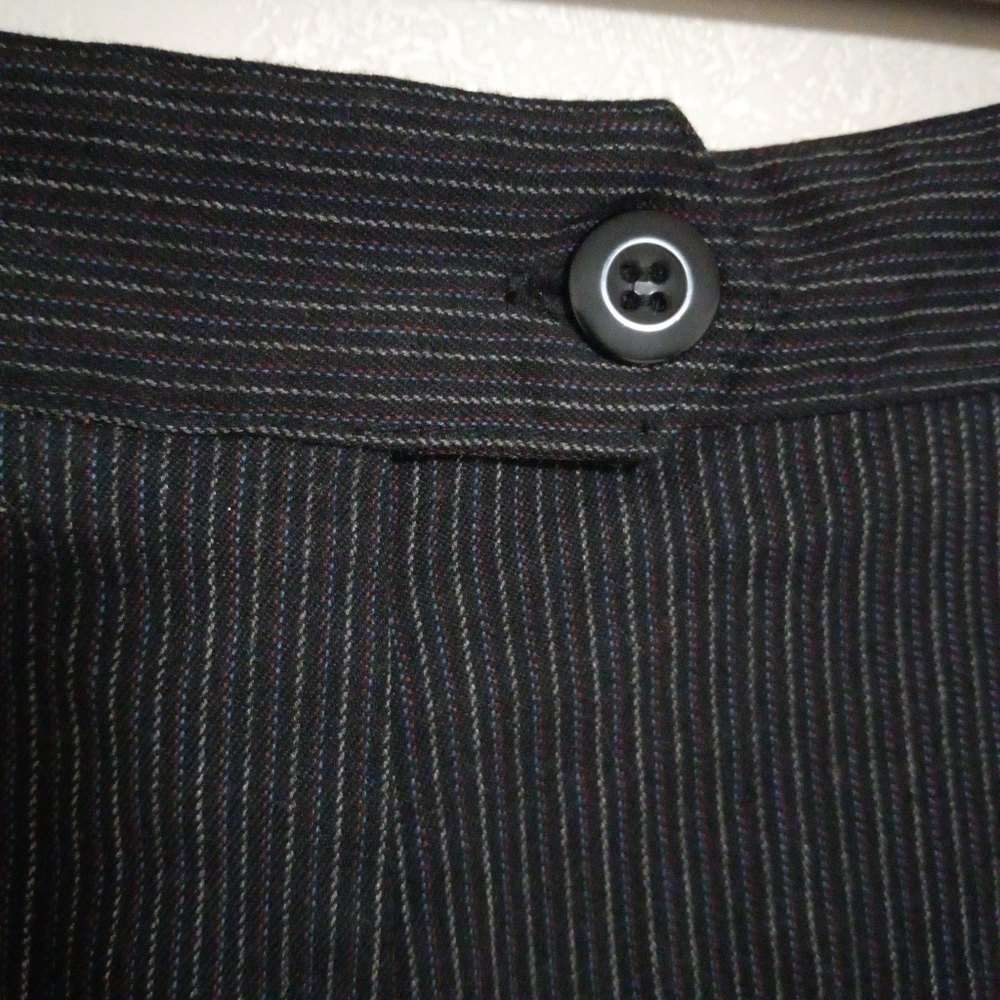 Maggie Barnes 22W Jayne Pinstriped Trouser Workwear Pants in Black - Picture 9 of 10